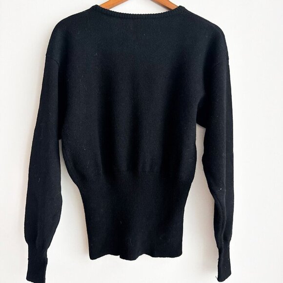 Vintage PORTS International Black Bow Detail Wool Sweater - Picture 6 of 7